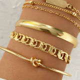 Set aus 4 Metallarmbändern