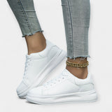 Weiße Leder-Sportschuhe