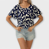 Evelyn - Bluse mit rundem Ausschnitt und verstellbar