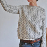 Victoria | Eleganter grauer Pullover mit U-Ausschnitt