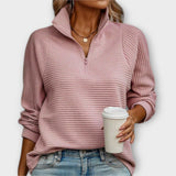 Vilja - Pullover mit Polo-Reißverschluss