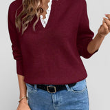 Clara | Stricktop mit elegantem Spitzenkragen