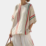 Noemi | Bedruckte Boho-Bluse und bequeme weite Hosen