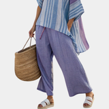 Carlotta | Elegante Haut in Lavendel und Himmelblau mit Hose