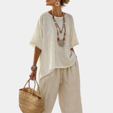 Beatrice | Essentieller, bequemer Haut und weit geschnittene Hose
