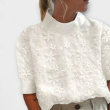 Bluse mit besticktem einfachem Kragen