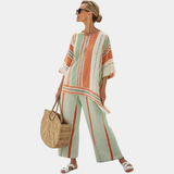 Elisabetta | Elegantes asymmetrisches Oberteil und weit geschnittene Hose