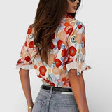 Iva | Blumenmuster-Bluse mit langen Ärmeln