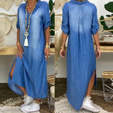 Lea™ - Lässiges langes Denim-Kleid