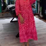 Mira | V-Aussachnitt Gedrucktes Kleid (Fast ausverkauft)