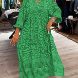 Mira | V-Aussachnitt Gedrucktes Kleid (Fast ausverkauft)