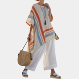 Loredana | Asymmetrische Bluse und weit geschnittene Hose