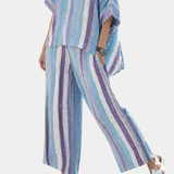 Yasmine | Elegantes pastell-lila Oberteil und gestreifte Hose