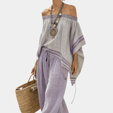 Serenella | Haut und Hose mit weitem Bein gestreift