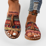 Handgefertigte, beeindruckende Sandalen mit Fransen