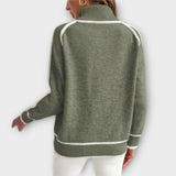 Christine - Luxus olivgrüner Strickpullover