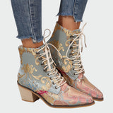 Leder Schuhe mit Blumen