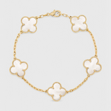 Armband mit Kleeblatt-Muster und Gold-Eleganz