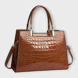 Léa | Handtasche aus glänzendem Krokoleder