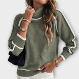 Christine - Luxus olivgrüner Strickpullover