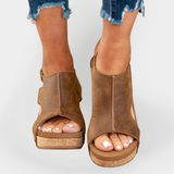 Wildleder-Plateausandalen