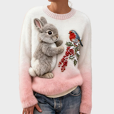 Klementina - Plüschpullover mit Weihnachtskaninchen
