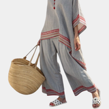 Rossella | Asymmetrische Bluse und Ethno-Hose mit weitem Bein
