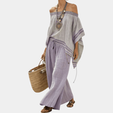 Serenella | Haut und Hose mit weitem Bein gestreift