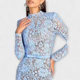 Freya - Elegantes Midi-Kleid aus Blumenspitze
