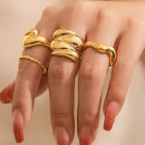 4-teiliges Metallring-Set