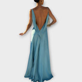 Hallie - Schicke Maxikleid aus Satin mit hohem Schlitz