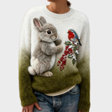 Klementina - Plüschpullover mit Weihnachtskaninchen