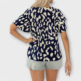 Evelyn - Bluse mit rundem Ausschnitt und verstellbar
