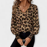 Elegante Bluse mit Leopardenmuster