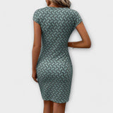 Emma - Kurzärmliges Tulpenkleid mit Allover-Print