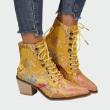 Leder Schuhe mit Blumen