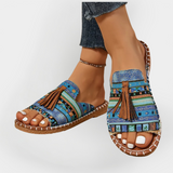 Handgefertigte, beeindruckende Sandalen mit Fransen