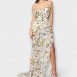 Indie - Kleid mit Volants und Mustern