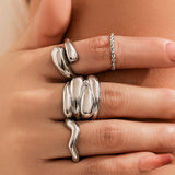 4-teiliges Metallring-Set