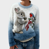 Klementina - Plüschpullover mit Weihnachtskaninchen