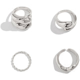 4-teiliges Metallring-Set