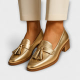 Celeste™ | Goldene Loafers