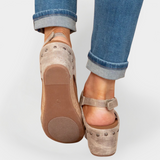 Wildleder-Plateausandalen