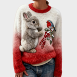 Klementina - Plüschpullover mit Weihnachtskaninchen
