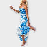 Pia - Maxikleid mit asymmetrischen Rüschen