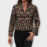 Lässige Bluse mit Leopardenmuster