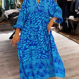 Mira | V-Aussachnitt Gedrucktes Kleid (Fast ausverkauft)