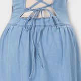 Lux - Ärmelloses Denim-Kleid in Blau