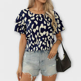 Evelyn - Bluse mit rundem Ausschnitt und verstellbar