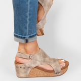 Wildleder-Plateausandalen
